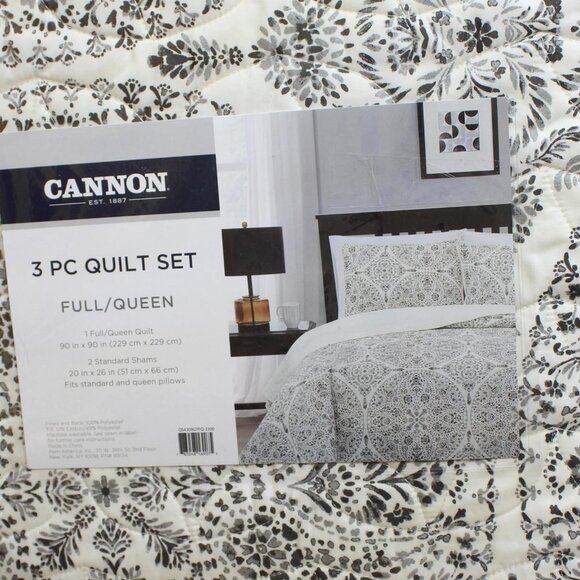 NWT Cannon Gramercy Quilt Set 3-Piece Paisley Gray Multi Full / Queen - Picture 9 of 9